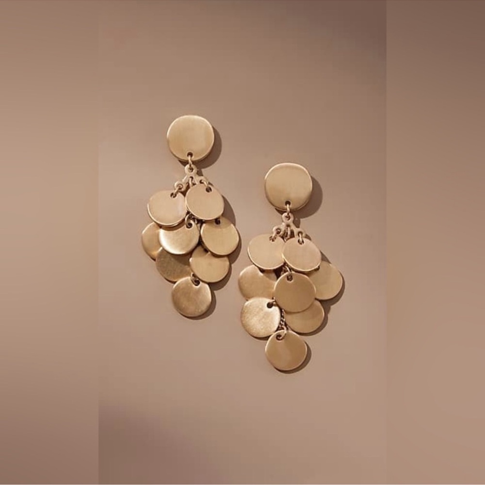J.jill Brushed -metal Cascading earring size 2”